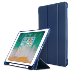 Leather Case for iPad 9.7-inch (2018) / (2017) / iPad Air 2 / Air (2013) Tri-Fold Stand Auto Sleep / Wake Cover with Pencil Holder