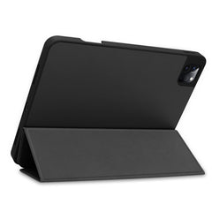 For iPad Pro 12.9 (2022) / (2021) / (2020) / (2018) PU Leather Stable Tri-fold Stand Stand Tablet Flip Case [with Pen Slot]