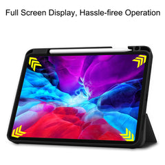 For iPad Pro 12.9 (2022) / (2021) / (2020) / (2018) PU Leather Stable Tri-fold Stand Stand Tablet Flip Case [with Pen Slot]