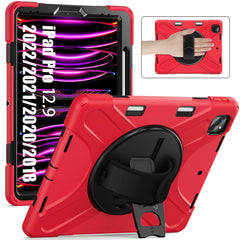 For iPad Pro 12.9-inch (2022) / (2021) / (2020) / (2018) X-Shape PC + TPU Combo Kickstand Case with Hand Strap