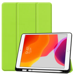 Étui en cuir pour tablette iPad 10.2 (2021) / (2020) / (2019) avec support à trois volets et emplacement pour stylo 