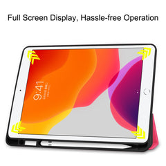 ENKAY HAT PRINCE Tri-fold Stand PU Leather Tablet Cover with Pen Holder for Apple iPad 10.2 (2021)/(2020)/(2019)