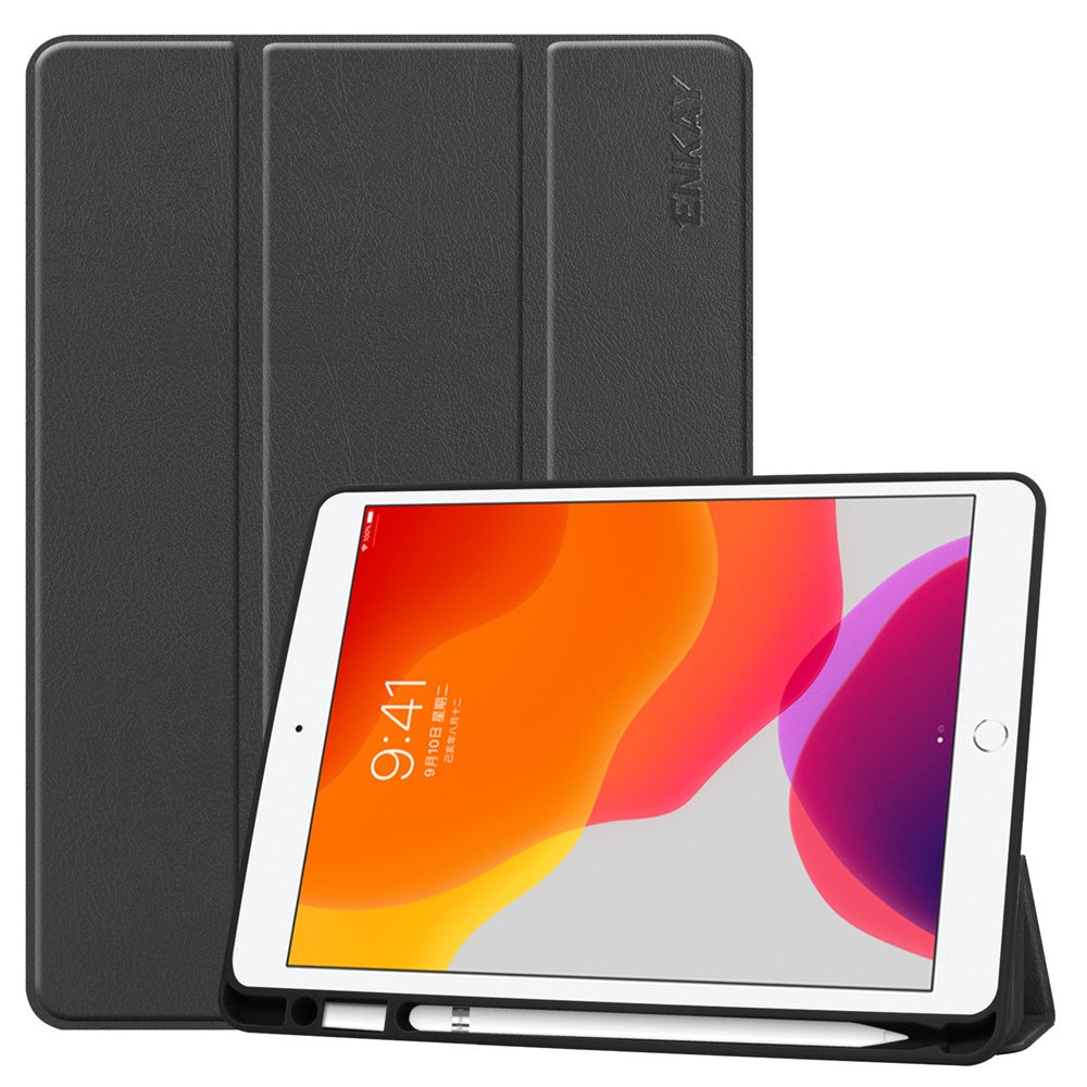 ENKAY HAT PRINCE Tri-fold Stand PU Leather Tablet Cover with Pen Holder for Apple iPad 10.2 (2021)/(2020)/(2019)