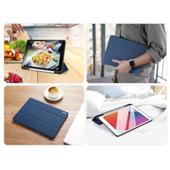 DUX DUCIS DOMO-Serie für iPad 10.2 (2021) / (2020) / (2019) Hülle, dreifach faltbarer Ständer, Smart-Tablet-Cover aus PU-Leder 