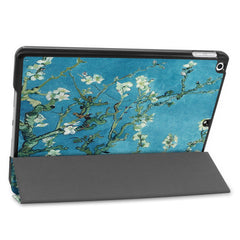 Musterdruck PU-Leder Smart Auto-Wake/Sleep Dreifach faltbare Tablet-Hülle mit Ständer für iPad 10.2 (2021)/(2020)/(2019) 