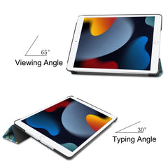 Musterdruck PU-Leder Smart Auto-Wake/Sleep Dreifach faltbare Tablet-Hülle mit Ständer für iPad 10.2 (2021)/(2020)/(2019) 