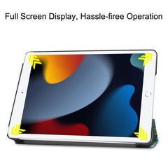 Musterdruck PU-Leder Smart Auto-Wake/Sleep Dreifach faltbare Tablet-Hülle mit Ständer für iPad 10.2 (2021)/(2020)/(2019) 