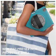 360° drehbarer Ständer, PC + TPU-Tablet-Hülle mit Stiftschlitz und Handschlaufe für iPad Pro 12.9 (2020) / (2018)
