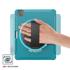 360° drehbarer Ständer, PC + TPU-Tablet-Hülle mit Stiftschlitz und Handschlaufe für iPad Pro 12.9 (2020) / (2018)