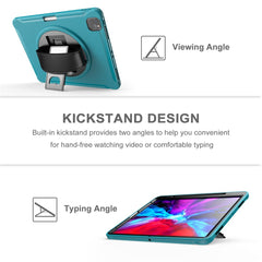 360° drehbarer Ständer, PC + TPU-Tablet-Hülle mit Stiftschlitz und Handschlaufe für iPad Pro 12.9 (2020) / (2018)