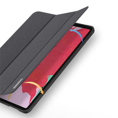 DUX DUCIS DOMO Series Microfiber Lining Tri-fold Leather Auto Sleep / Wake Tablet Cover with Pen Holder for iPad Pro 12.9 (2022) / (2021) / (2020) / (2018)