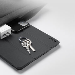 DUX DUCIS DOMO Series Microfiber Lining Tri-fold Leather Auto Sleep / Wake Tablet Cover with Pen Holder for iPad Pro 12.9 (2022) / (2021) / (2020) / (2018)
