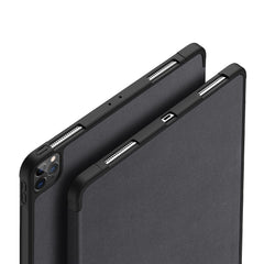 DUX DUCIS DOMO Series Microfiber Lining Tri-fold Leather Auto Sleep / Wake Tablet Cover with Pen Holder for iPad Pro 12.9 (2022) / (2021) / (2020) / (2018)