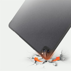 DUX DUCIS DOMO Series Microfiber Lining Tri-fold Leather Auto Sleep / Wake Tablet Cover with Pen Holder for iPad Pro 12.9 (2022) / (2021) / (2020) / (2018)