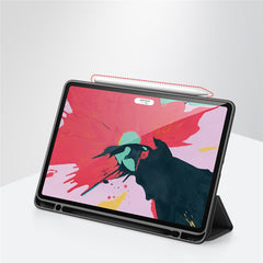DUX DUCIS DOMO Series PU Leather TPU Back Tri-fold Stand Auto Sleep / Wake Tablet Cover with Pen Holder for iPad Pro 11 (2022) / (2021) / (2020)