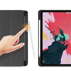 DUX DUCIS DOMO Series PU Leather TPU Back Tri-fold Stand Auto Sleep / Wake Tablet Cover with Pen Holder for iPad Pro 11 (2022) / (2021) / (2020)