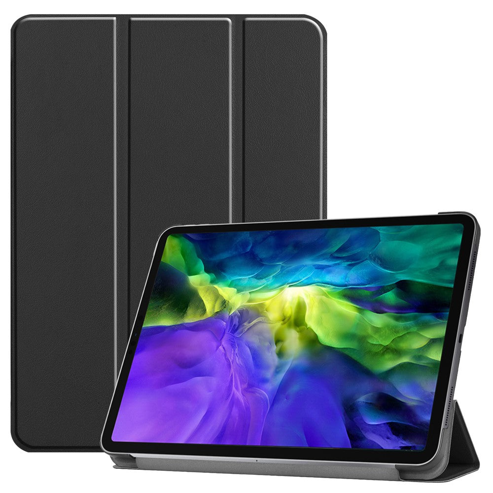 PU Leather Stable Tri-fold Stand Cover Hard Back Shell with Auto Sleep / Wake for iPad Pro 11-inch (2022) / (2021) / (2020) / (2018)
