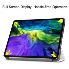 PU Leather Stable Tri-fold Stand Cover Hard Back Shell with Auto Sleep / Wake for iPad Pro 11-inch (2022) / (2021) / (2020) / (2018)