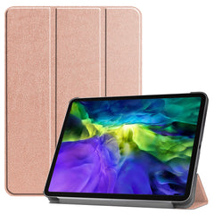 PU Leather Stable Tri-fold Stand Cover Hard Back Shell with Auto Sleep / Wake for iPad Pro 11-inch (2022) / (2021) / (2020) / (2018)