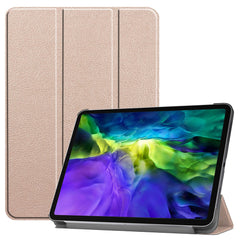 PU Leather Stable Tri-fold Stand Cover Hard Back Shell with Auto Sleep / Wake for iPad Pro 11-inch (2022) / (2021) / (2020) / (2018)