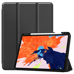 Business Tri-fold Stand PU Leather Soft TPU Back Auto Wake / Sleep Cover with Pencil Holder for iPad Pro 12.9 (2022) / (2021) / (2020) / (2018)