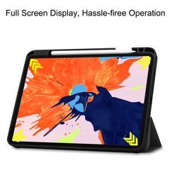 Business Tri-fold Stand PU Leather Soft TPU Back Auto Wake / Sleep Cover with Pencil Holder for iPad Pro 12.9 (2022) / (2021) / (2020) / (2018)