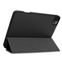 Business Tri-fold Stand PU Leather Soft TPU Back Auto Wake / Sleep Cover with Pencil Holder for iPad Pro 12.9 (2022) / (2021) / (2020) / (2018)