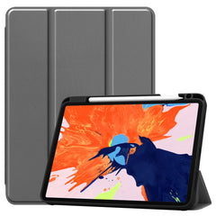 Business Tri-fold Stand PU Leather Soft TPU Back Auto Wake / Sleep Cover with Pencil Holder for iPad Pro 12.9 (2022) / (2021) / (2020) / (2018)