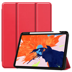Business Tri-fold Stand PU Leather Soft TPU Back Auto Wake / Sleep Cover with Pencil Holder for iPad Pro 12.9 (2022) / (2021) / (2020) / (2018)