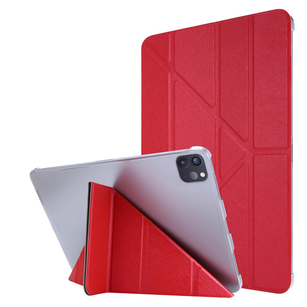 Origami Stand Silk Texture Leather Smart Case for iPad Air 13 (2025) / (2024) / Pro 12.9 (2022) / (2021) / (2020) / (2018)
