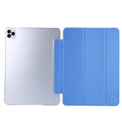 Silk Texture Tri-Fold Stand PU Leather Flip Tablet Shell for iPad Air 13 (2025) / (2024) / Pro 12.9 (2022) / (2021) / (2020) / (2018)