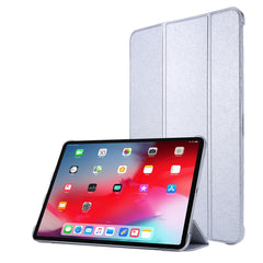 Silk Texture Tri-Fold Stand PU Leather Flip Tablet Shell for iPad Air 13 (2025) / (2024) / Pro 12.9 (2022) / (2021) / (2020) / (2018)