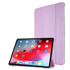 Silk Texture Tri-Fold Stand PU Leather Flip Tablet Shell for iPad Air 13 (2025) / (2024) / Pro 12.9 (2022) / (2021) / (2020) / (2018)