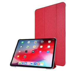 Silk Texture Tri-Fold Stand PU Leather Flip Tablet Shell for iPad Air 13 (2025) / (2024) / Pro 12.9 (2022) / (2021) / (2020) / (2018)