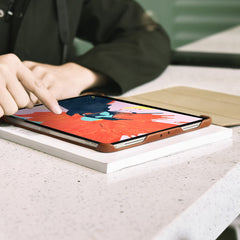 ICARER Retro Tri-Fold Genuine Leather Smart Case Shell for iPad Air 13 (2025) / (2024) / Pro 12.9 (2022) / (2021) / (2020) / (2018)