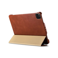 ICARER Retro Tri-Fold Genuine Leather Smart Case Shell for iPad Air 13 (2025) / (2024) / Pro 12.9 (2022) / (2021) / (2020) / (2018)