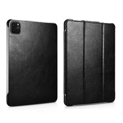 ICARER for iPad Air 11 (2025) / (2024) / Pro 11-inch (2022) / (2021) / (2020) / (2018) Retro Tri-Fold Genuine Leather Smart Case Cover