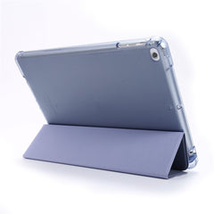 For iPad 9.7-inch (2018) Shockproof Anti-Scratch Cover Tri-Fold Stand Leather Tablet Case with Pen Slot