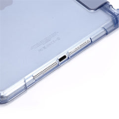 For iPad 9.7-inch (2018) Shockproof Anti-Scratch Cover Tri-Fold Stand Leather Tablet Case with Pen Slot