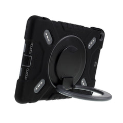 PEPKOO Shock-proof Silicone Plastic Kid Dual Protective Kickstand Case with Shoulder Strap for iPad 10.2 (2021)/(2020)/(2019)/Air 10.5 inch (2019)