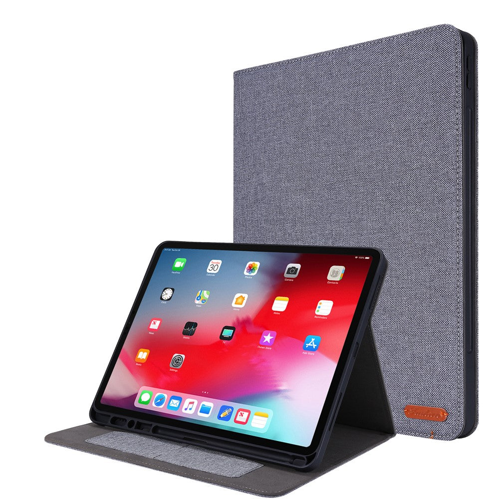 Cloth Texture Card Slots Stand Leather Cover for iPad Pro 12.9 (2022) / (2021) / (2020) / (2018)