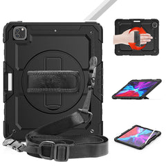 Tablet Case for iPad Pro 12.9 (2022) / (2021) / (2020) / (2018) Swivel Kickstand Hand Strap PC + Silicone Cover with Shoulder Strap