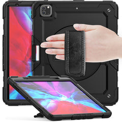 Tablet Case for iPad Pro 12.9 (2022) / (2021) / (2020) / (2018) Swivel Kickstand Hand Strap PC + Silicone Cover with Shoulder Strap