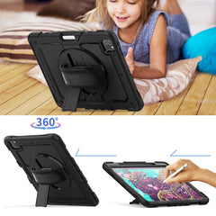 Tablet Case for iPad Pro 12.9 (2022) / (2021) / (2020) / (2018) Swivel Kickstand Hand Strap PC + Silicone Cover with Shoulder Strap