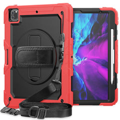 Tablet Case for iPad Pro 12.9 (2022) / (2021) / (2020) / (2018) Swivel Kickstand Hand Strap PC + Silicone Cover with Shoulder Strap