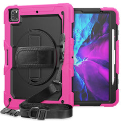 Tablet Case for iPad Pro 12.9 (2022) / (2021) / (2020) / (2018) Swivel Kickstand Hand Strap PC + Silicone Cover with Shoulder Strap