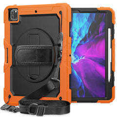 Tablet Case for iPad Pro 12.9 (2022) / (2021) / (2020) / (2018) Swivel Kickstand Hand Strap PC + Silicone Cover with Shoulder Strap