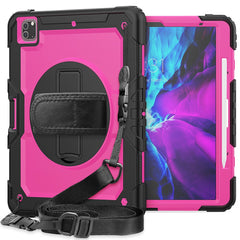 Tablet Case for iPad Pro 12.9 (2022) / (2021) / (2020) / (2018) Swivel Kickstand Hand Strap PC + Silicone Cover with Shoulder Strap