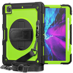 Tablet Case for iPad Pro 12.9 (2022) / (2021) / (2020) / (2018) Swivel Kickstand Hand Strap PC + Silicone Cover with Shoulder Strap