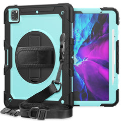 Tablet Case for iPad Pro 12.9 (2022) / (2021) / (2020) / (2018) Swivel Kickstand Hand Strap PC + Silicone Cover with Shoulder Strap